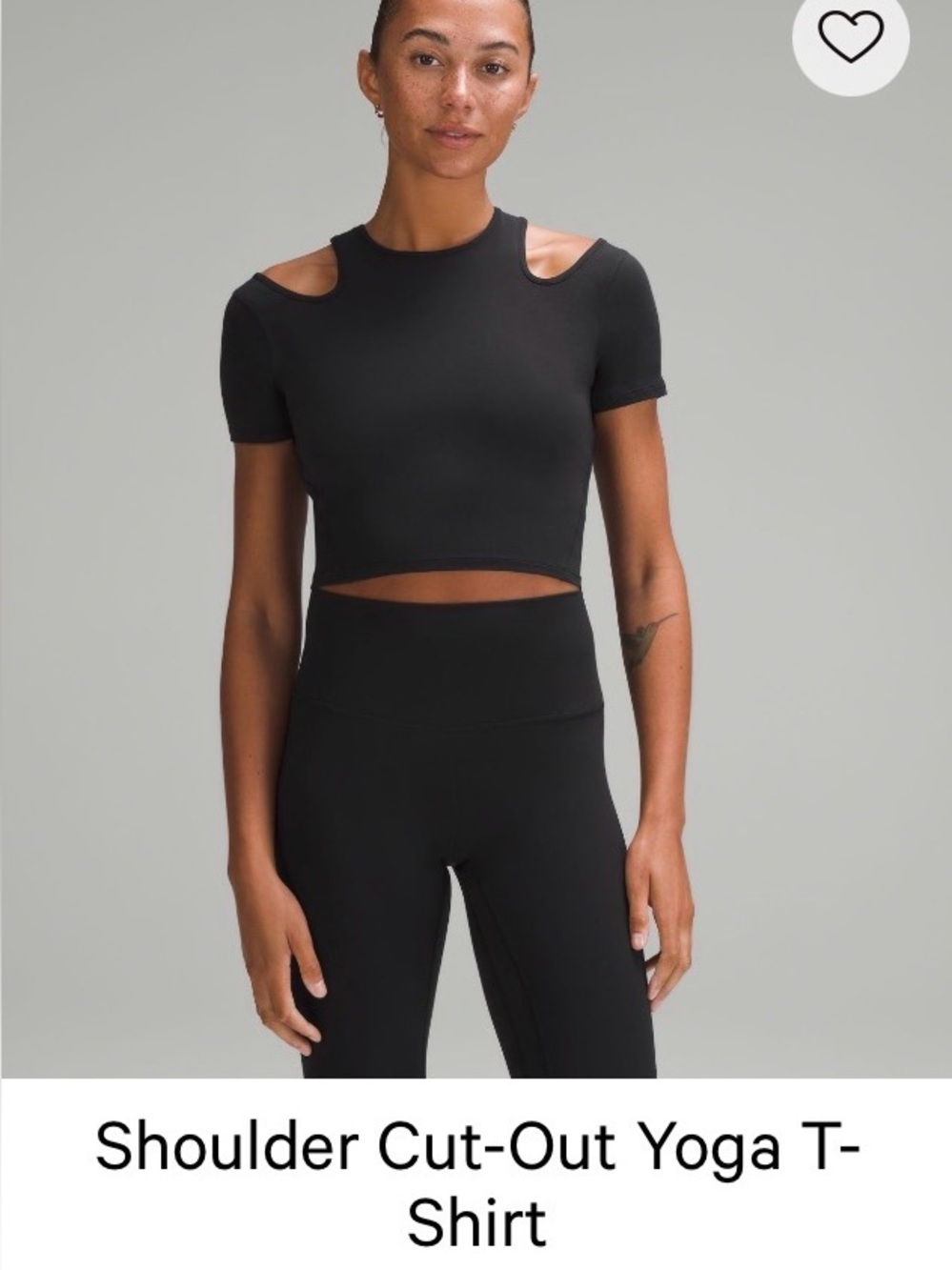 Lululemon — Shoulder Cut-Out Yoga T-Shirt - Black